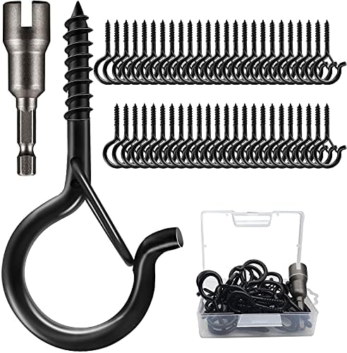 50 PCS Q-Hanger Screw Hooks with Safety Buckle Design
