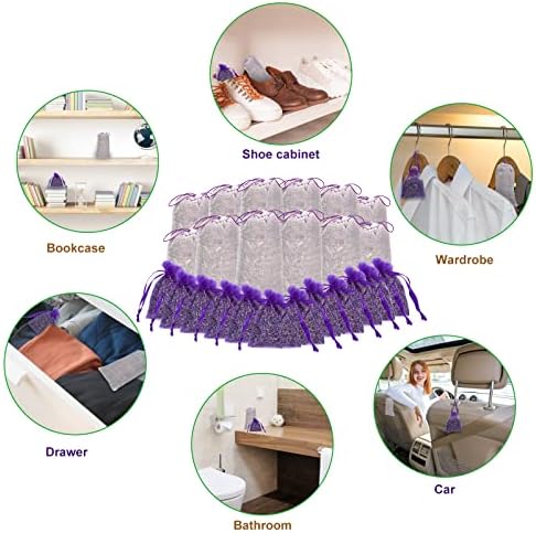 24 Pack Moth Repellent with Cedar and Lavender Sachets for Closets and Drawers