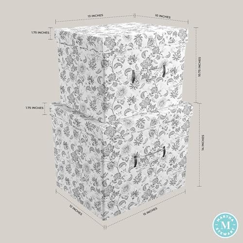 Martha Stewart Bedford Floral Storage Boxes Set of 2