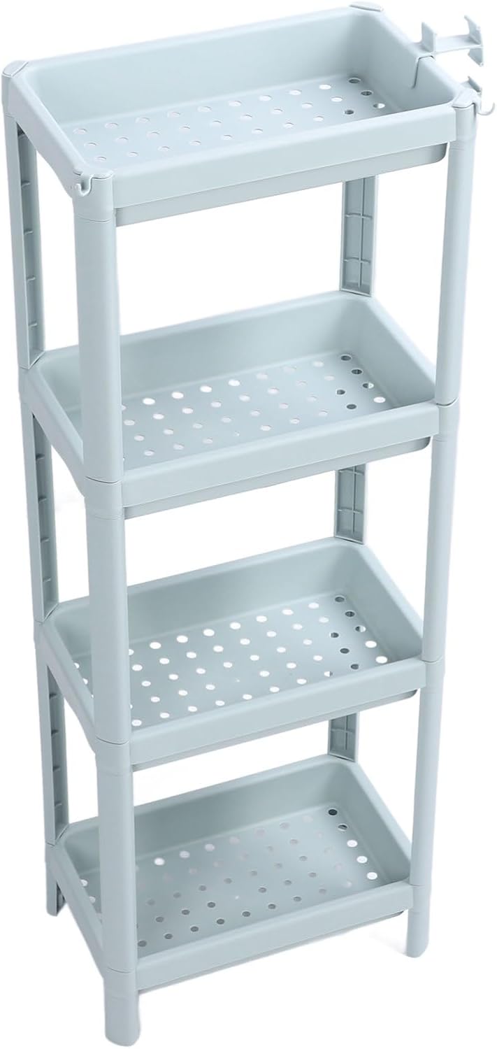 Narrow Metal Corner Shelf Unit 4 Tier Bathroom Storage