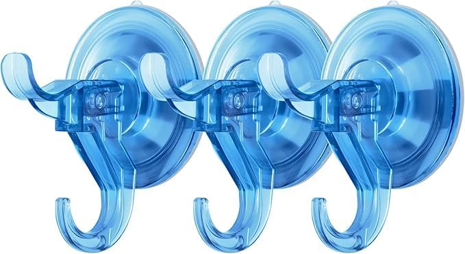 Suction Cup Hooks 7pcs for Shower Bathroom Glass Door Windows Kitchen Up to 11 lbs