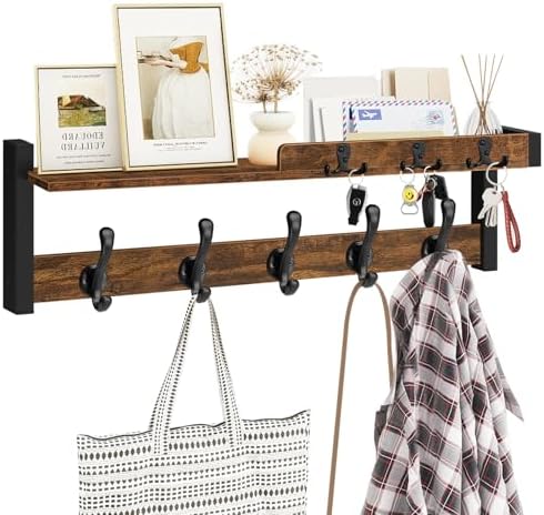 Homode Wall Mount Coat Rack with Shelf and Hooks