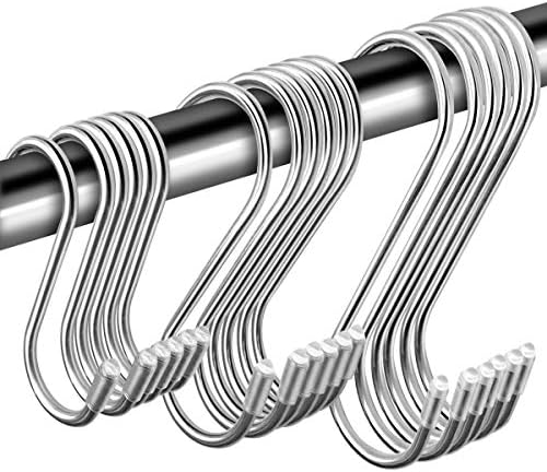 18 Pack S Shaped Heavy Duty Hooks for Kitchen Bathroom Garage Bedroom Garden