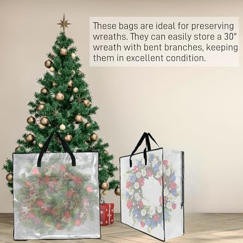 5 Pack Clear Storage Bags with Handles and Zippers