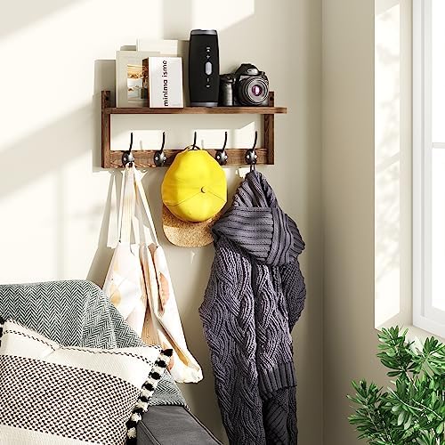 AMBIRD Wall Hooks with Shelf Organizer