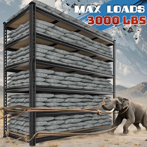 Heavy Duty Adjustable Metal Shelf Unit 838 H 598 W 3000LBS Storage Shelves