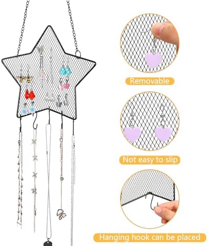 Jetec 2 Pcs Diamond Grid Earring Wall Holder Organizer