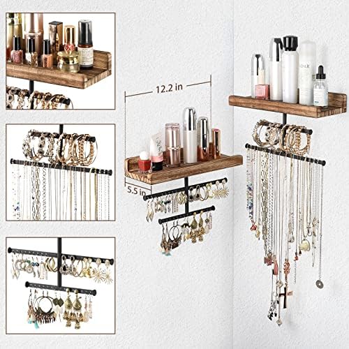 Keebofly Wall-Mounted Jewelry Organizer with Dual Shelves