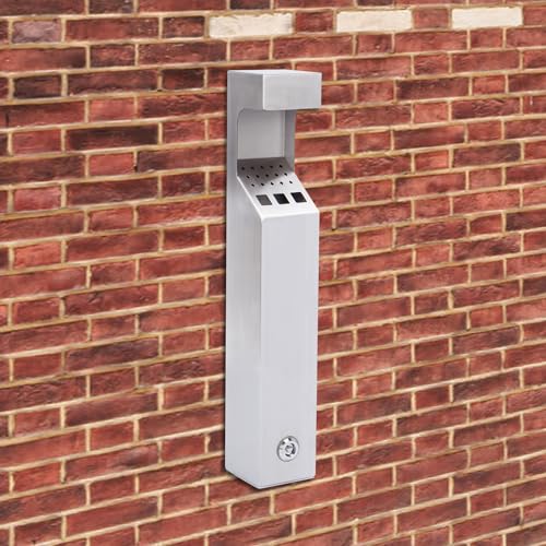 AIWFL Large Capacity Wall Mounted Trash Can Stainless Steel Outdoor Rainproof 19 Inch