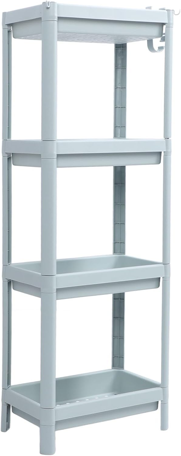 Narrow Metal Corner Shelf Unit 4 Tier Bathroom Storage