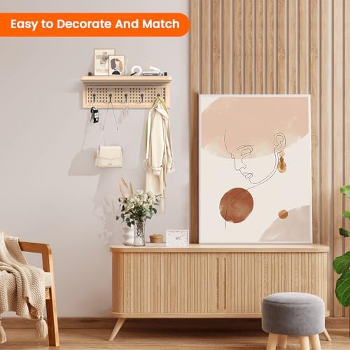 Homode Wall Mount Coat Rack with Shelf and Hooks 1