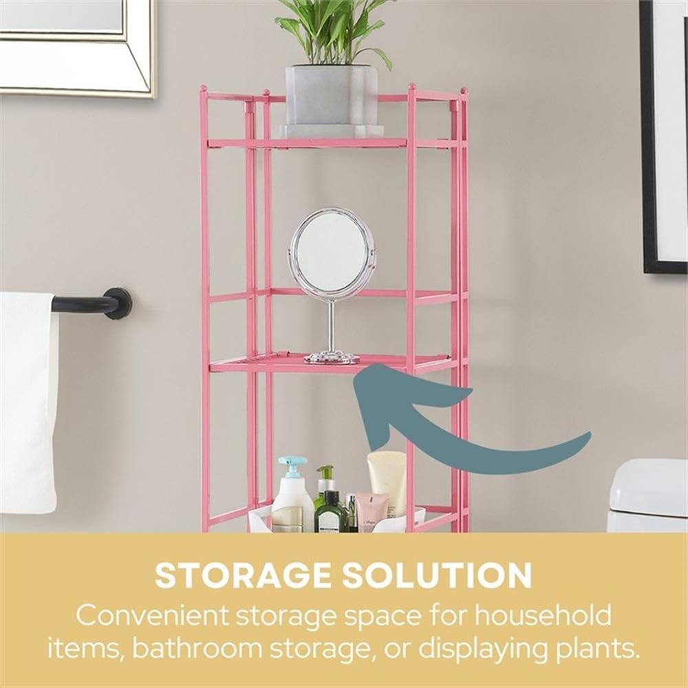 Convenience Concepts Xtra Storage Shelves - 5-Tier Folding Metal Storage Shelves Pink