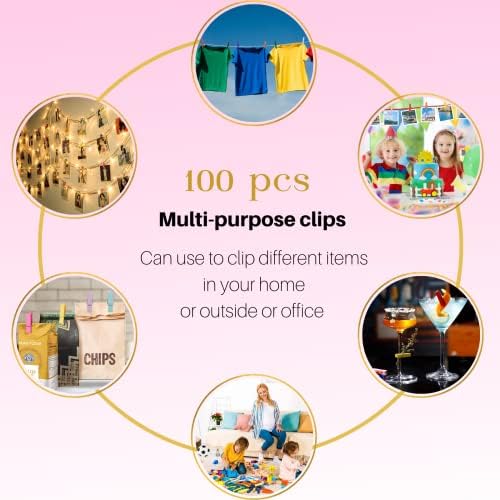 Small Clothespins 14 Inch 100 PCS Birchwood Mini Clothespins with Storage Bag