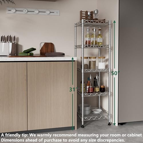 GIOTORENT 5 Tier Standing Metal Shelving Unit