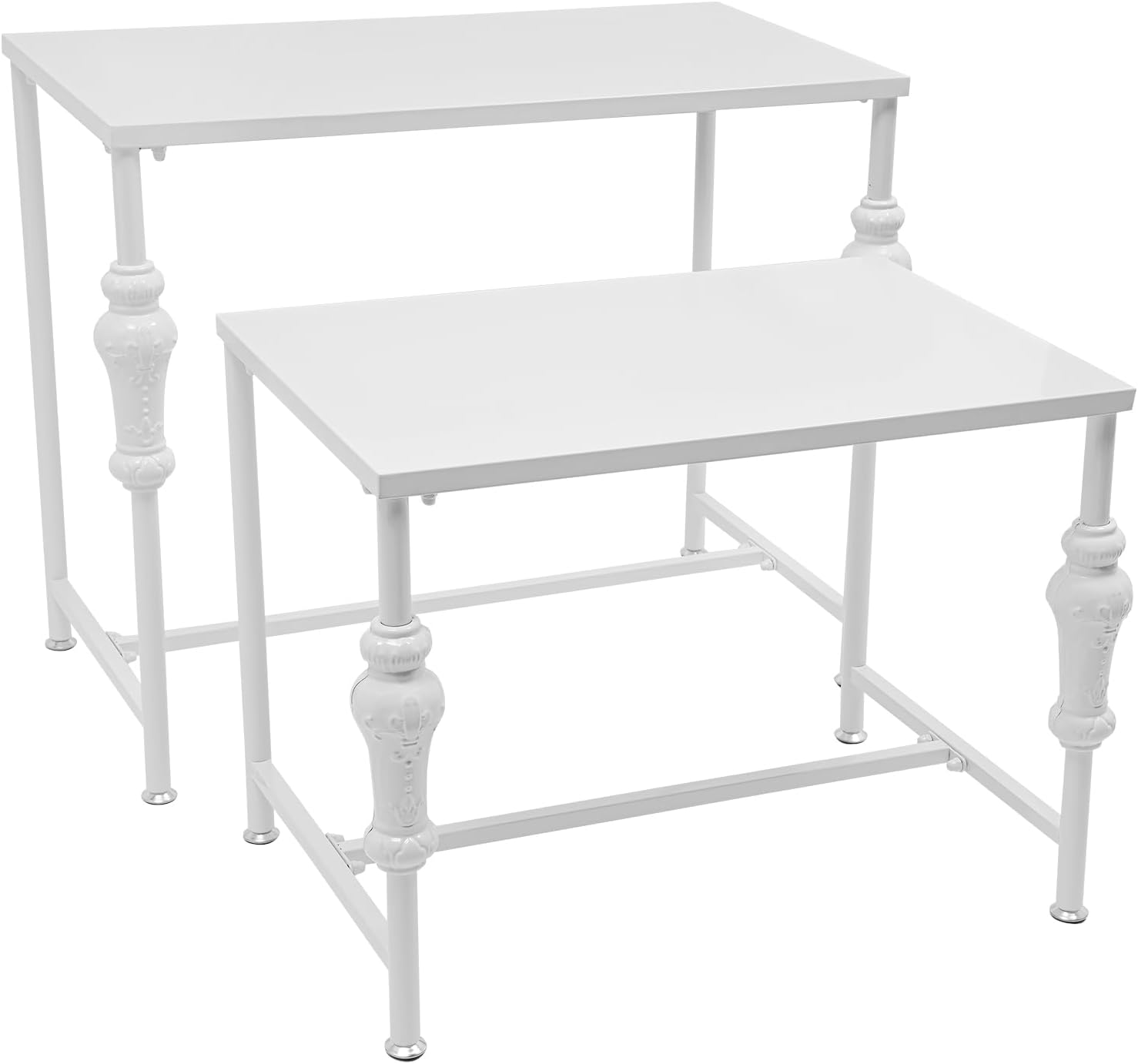 2 Pcs Free Standing Shoe Racks Metal Retail Display Tables