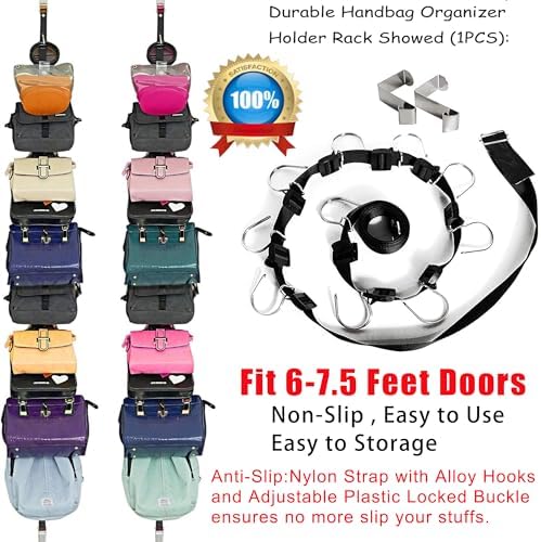 IZUS 20 Hook Bag Organizer Holder for Closet and Door 2Pcs