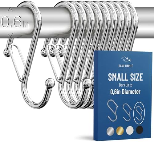 10-Pack Silver S Hooks with Safety Buckle