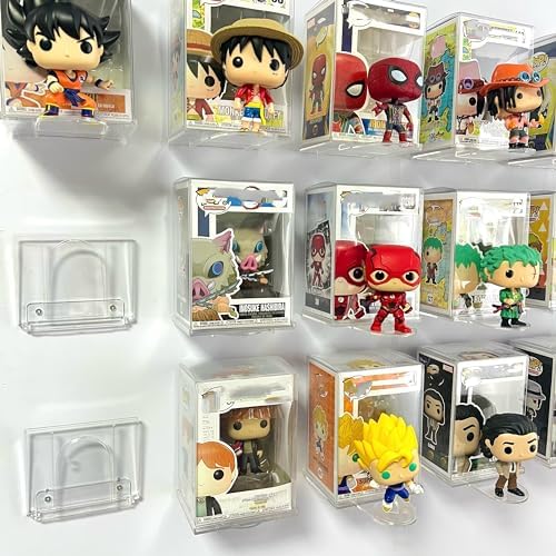 10-Pack Collapsible Acrylic Wall Shelf for Funko Pop Display