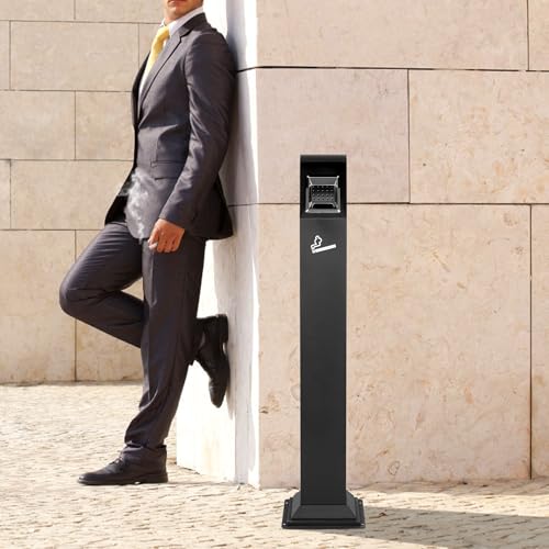 Sturdy Stainless Steel Outdoor Trash Can with Removable Inner Barrel