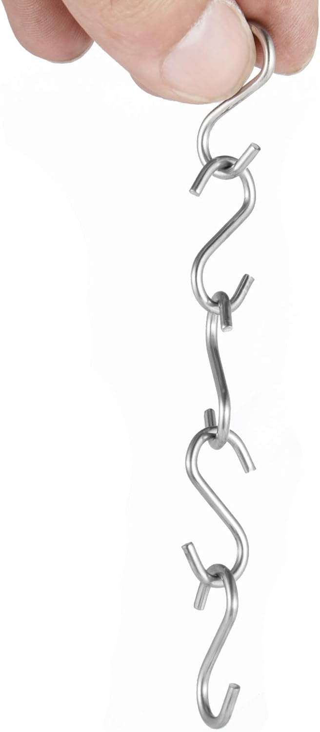 200Pcs Mini S Hook 1 Inch Stainless Steel Hanger Ornament DIY Kit