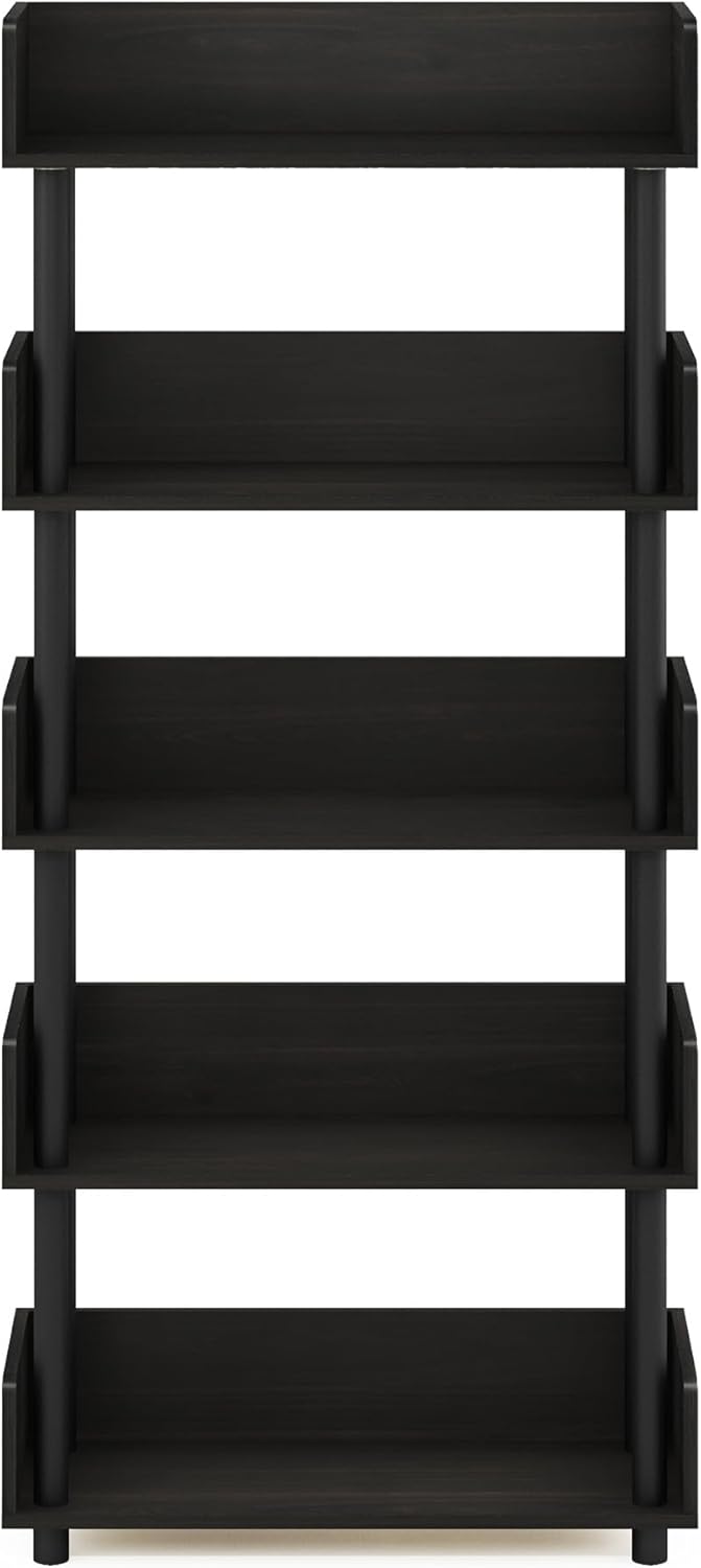 Furinno 5-Tier Display Rack with Back and Side Panels