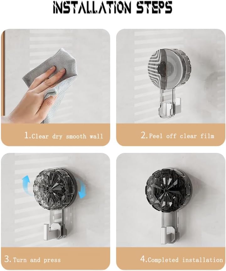 3 Pack Vacuum Rotation Suction Cup Hook 44 LB Heavy Duty Wreath Holder for Window Glass Doors Tiles Welcome Sign