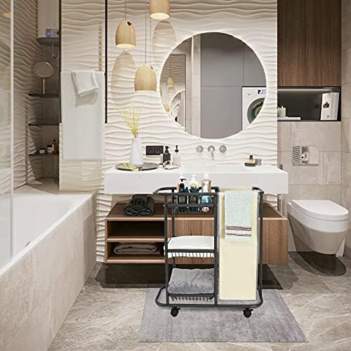 Lucalda Laundry Sorter Cart with 3-Tier Storage and Lockable Wheels