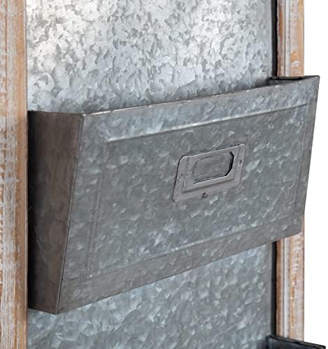 Kate and Laurel Idamae Farmhouse Wood Wall Organizer with Hooks