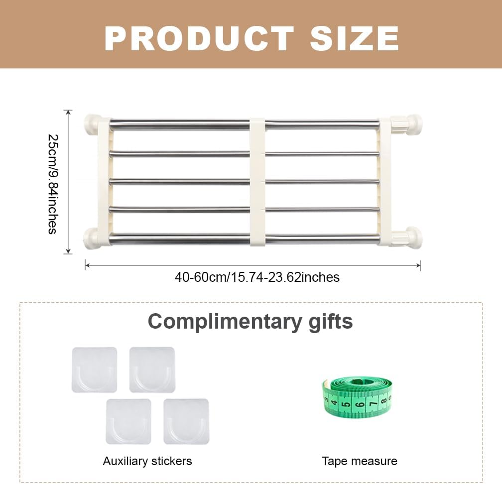 Hershii Adjustable Closet Shelf Rod Organizer 1574-2362 Inches