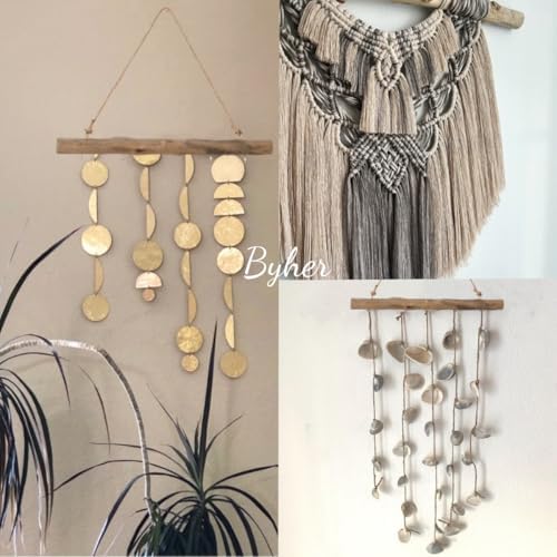 BYHER 15 Inch Driftwood Jewelry Hanger - Rustic Branch Decor with 5 Hooks