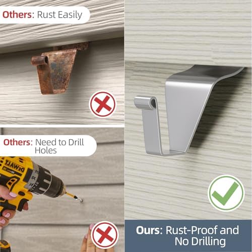 Heavy Duty Stainless Steel Hooks 20 Pack Vinyl Siding Hooks No Hole Siding Hanger