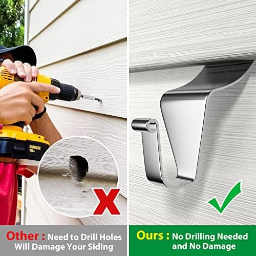 Stainless Steel Vinyl Siding Hooks 10 Pack