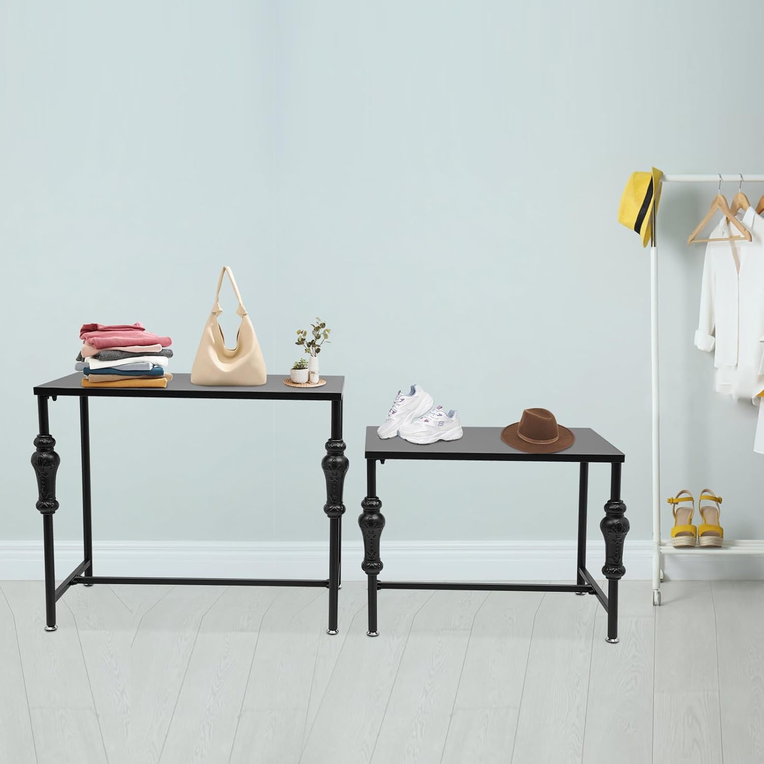 2 Pcs Free Standing Display Tables for Retail Stores
