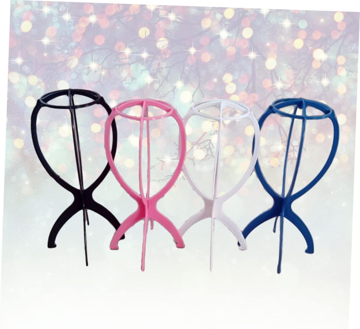 6pcs Durable Wig Stand Holder for Wigs and Hats Collapsible Hair Display Support