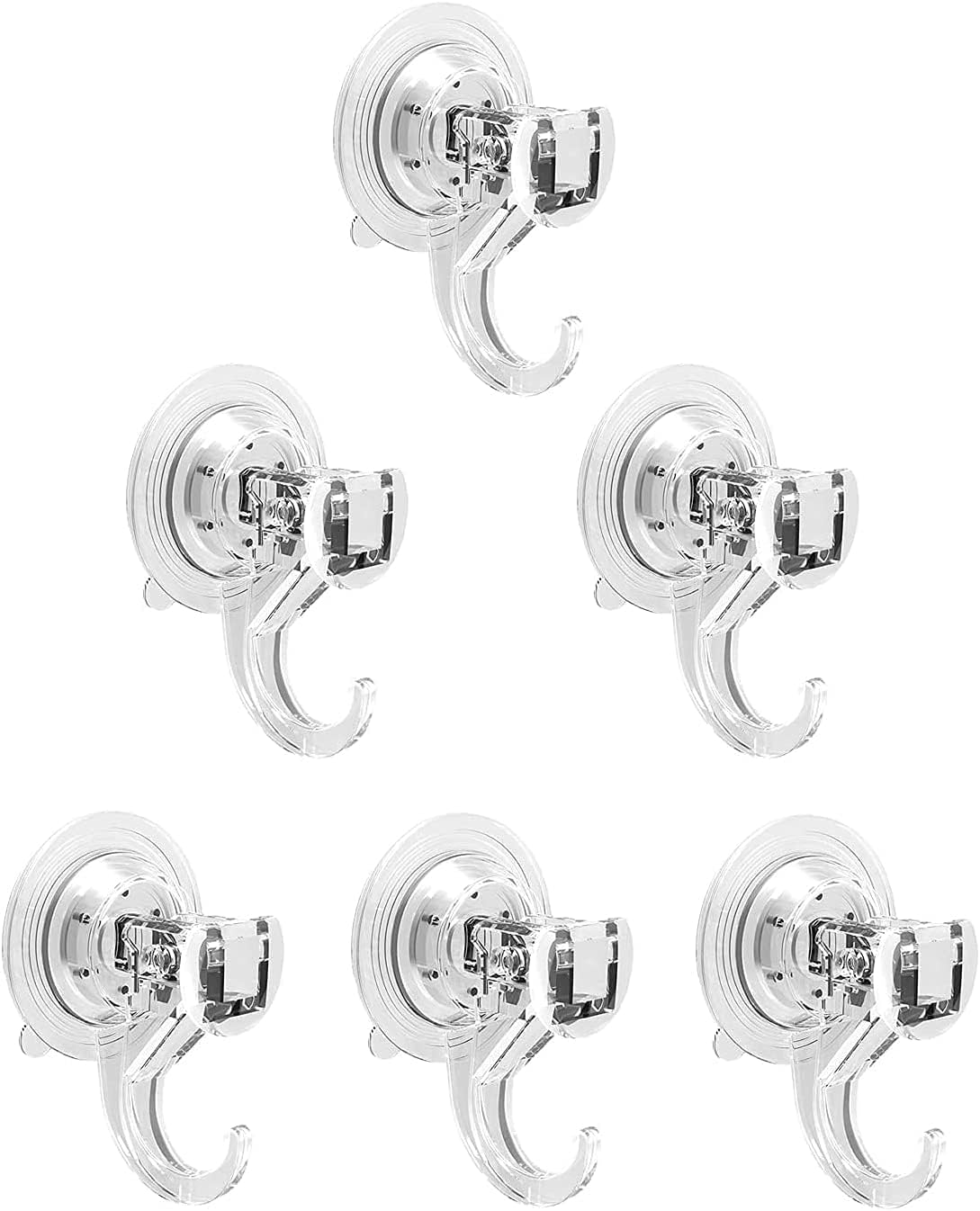 Quntis Wreath Hanger 6 Pack - Clear Suction Cup Hooks