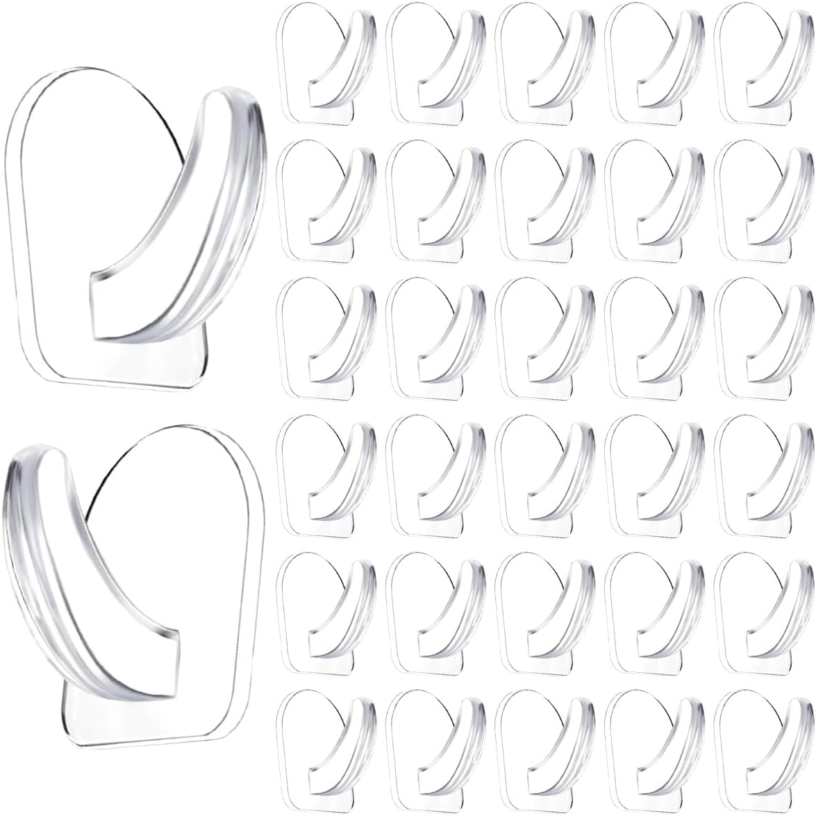 36 Clear Adhesive Wall Hooks for Hanging