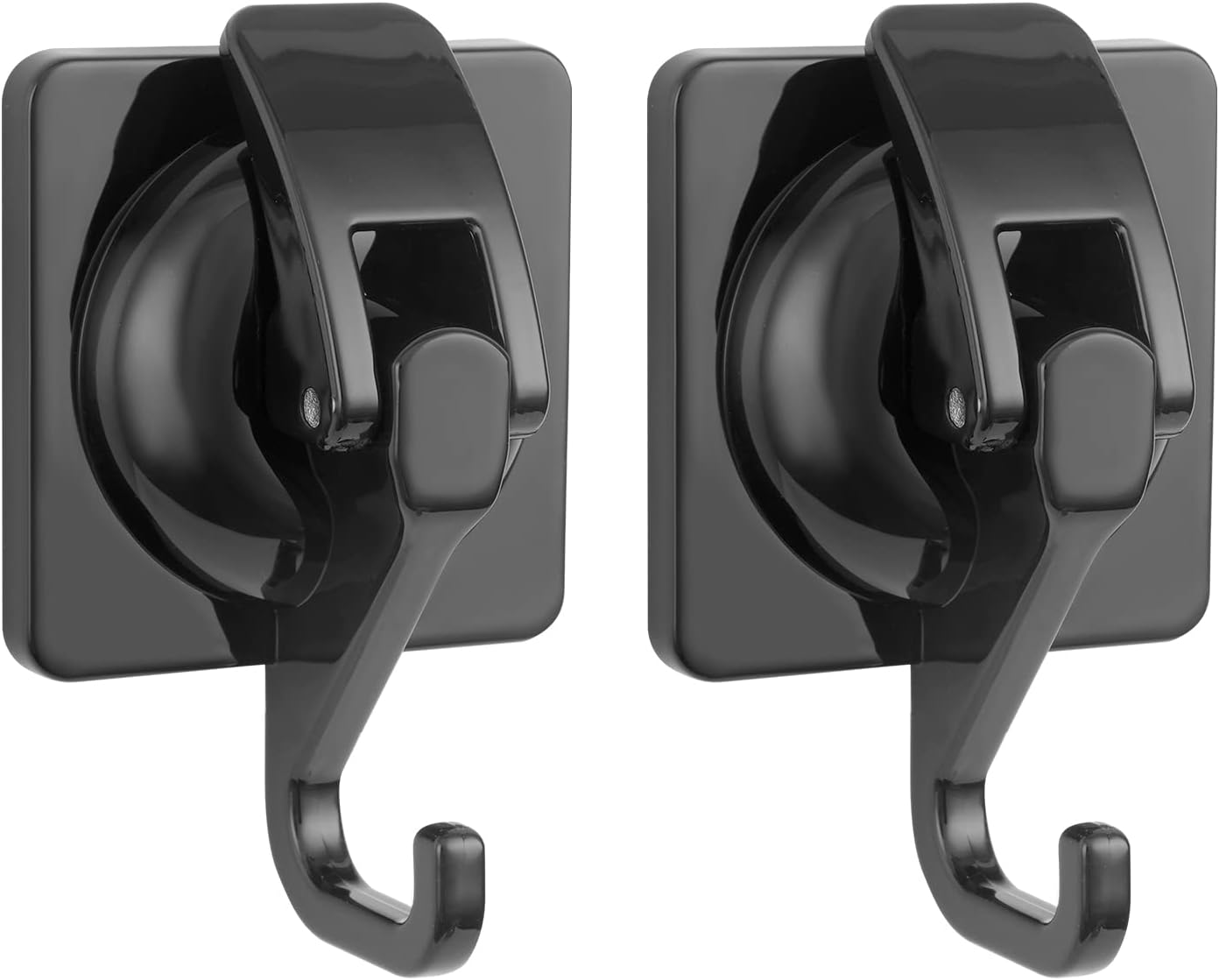 Suction Cup Wreath Hanger 2Pack Black Heavy Duty Window Waterproof Shower Hooks for Bathroom Towel Glass Door Camper
