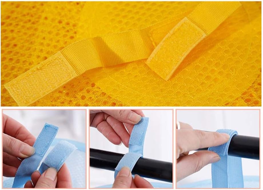 4 Tier Hanging Mesh Storage Organizer with Screw-in Hooks for Clothing and Toys