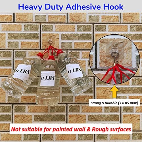 Heavy Duty Adhesive Hooks 8-Pack for 44lbs Max