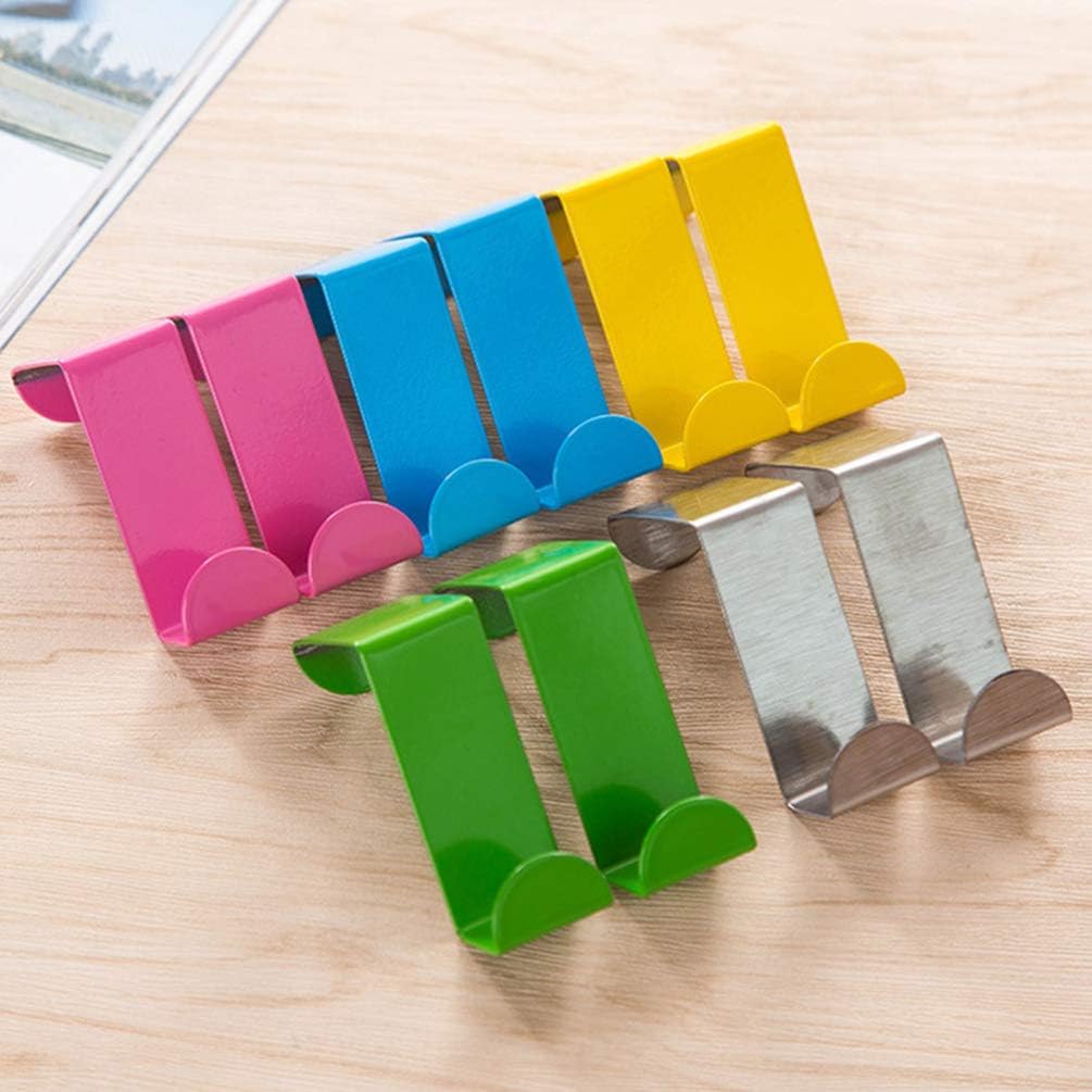 Cabilock 4pc Green Stainless Steel Hooks for Door Back Use