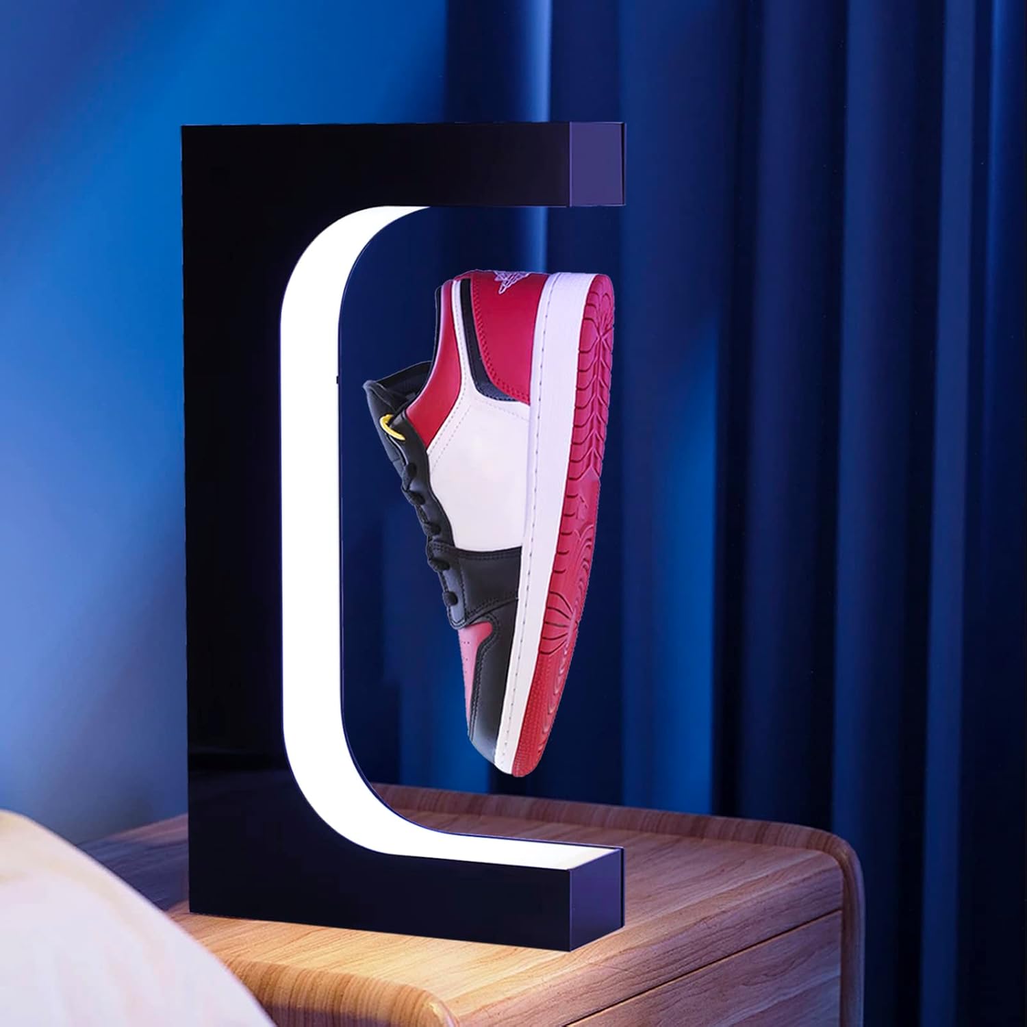 DuliCube Levitating Shoe Display Floating Shelf with LED Light and Magnetic Rotation