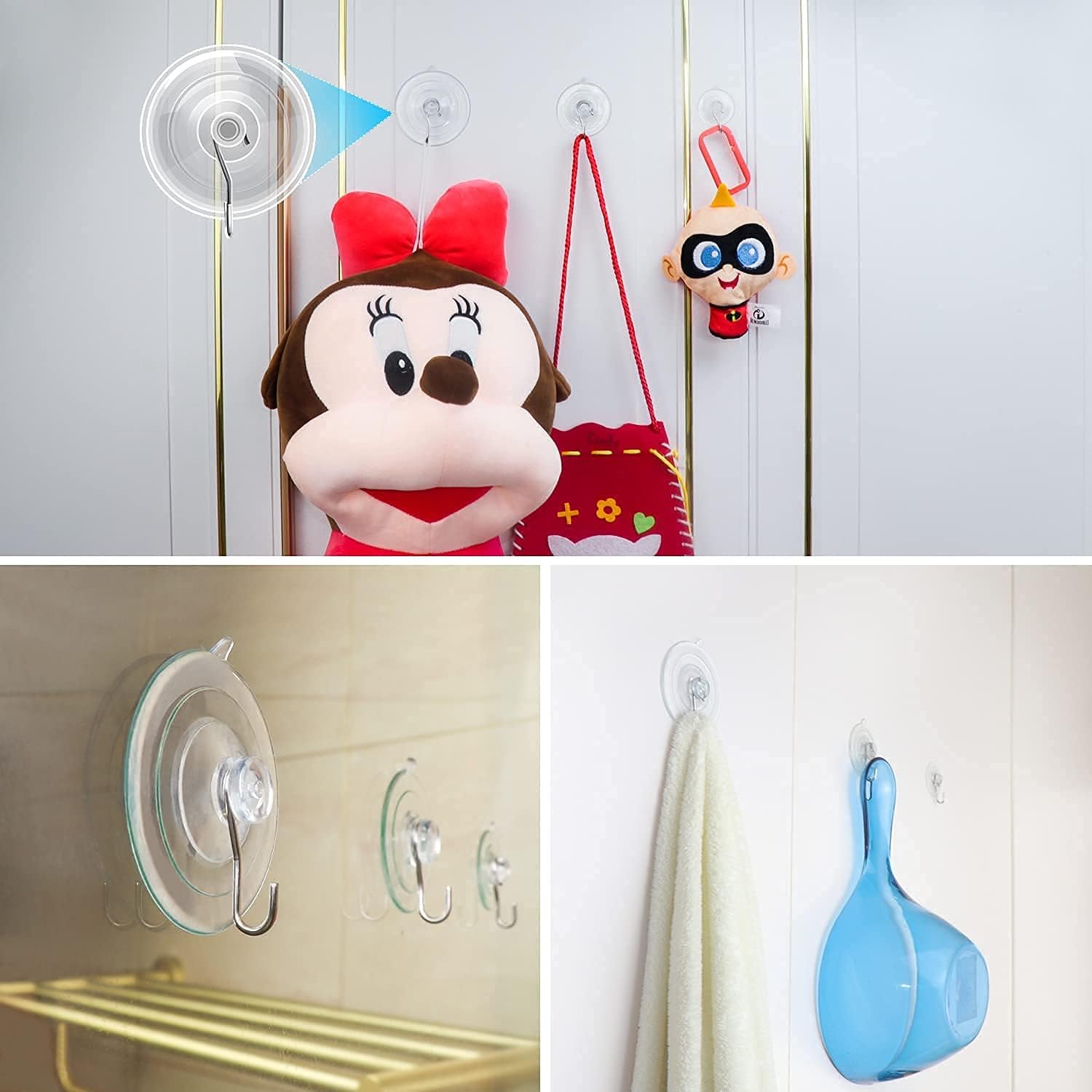 ETwinCoo All-Purpose Suction Cups Hooks Combo Set 12 Pack