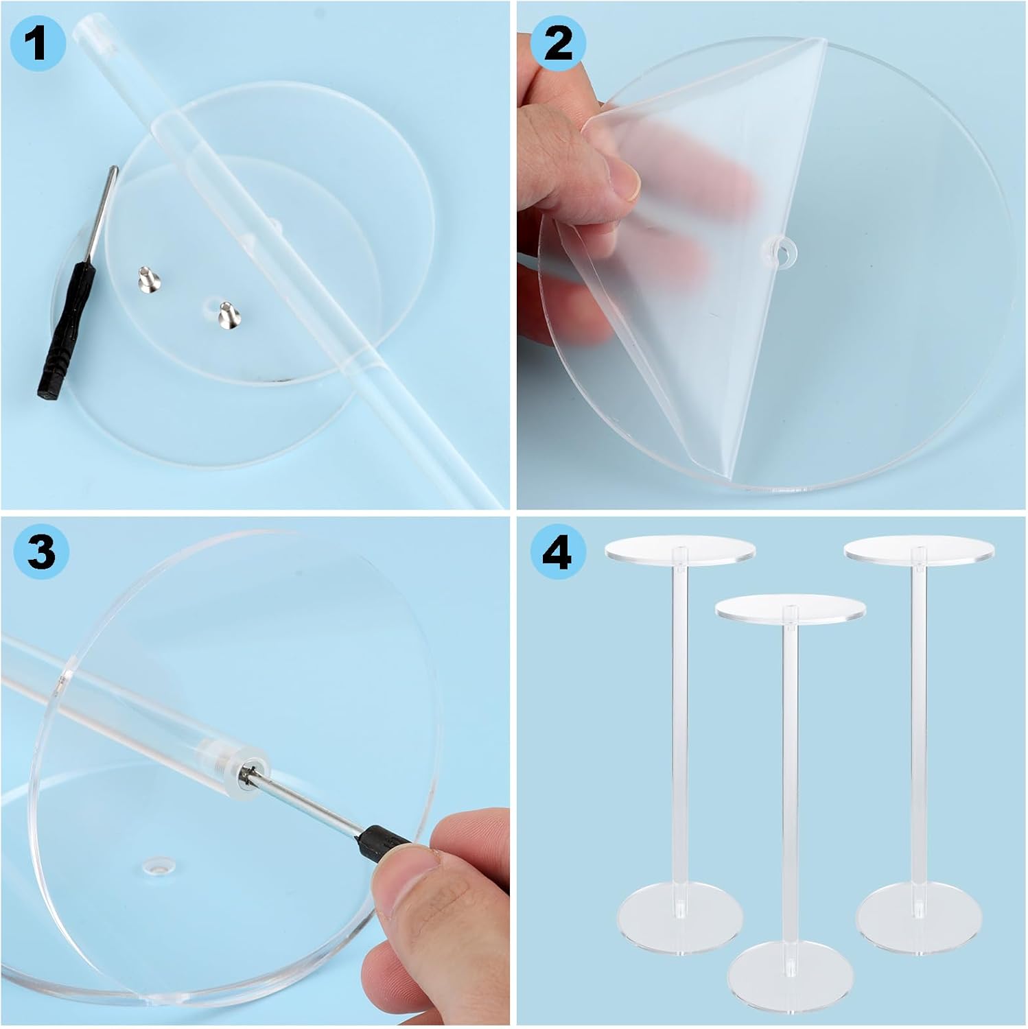 6PCS Acrylic Hat Stand - Clear Display Rack for Hats and Wigs