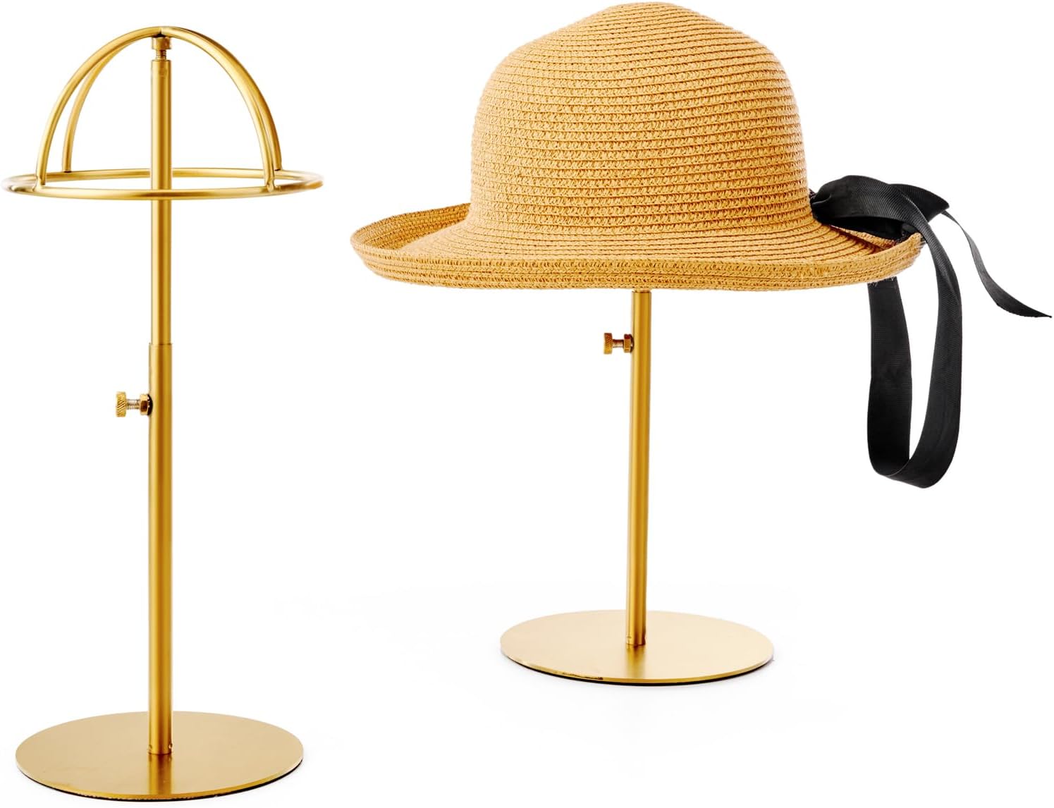 2PCS Adjustable Height Stainless Steel Hat Stand Display