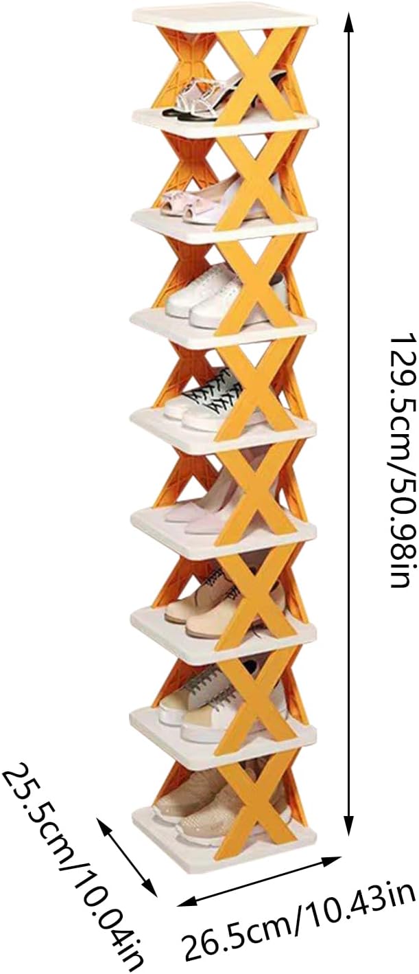 Tall Narrow Shoe Rack for Corner Storage