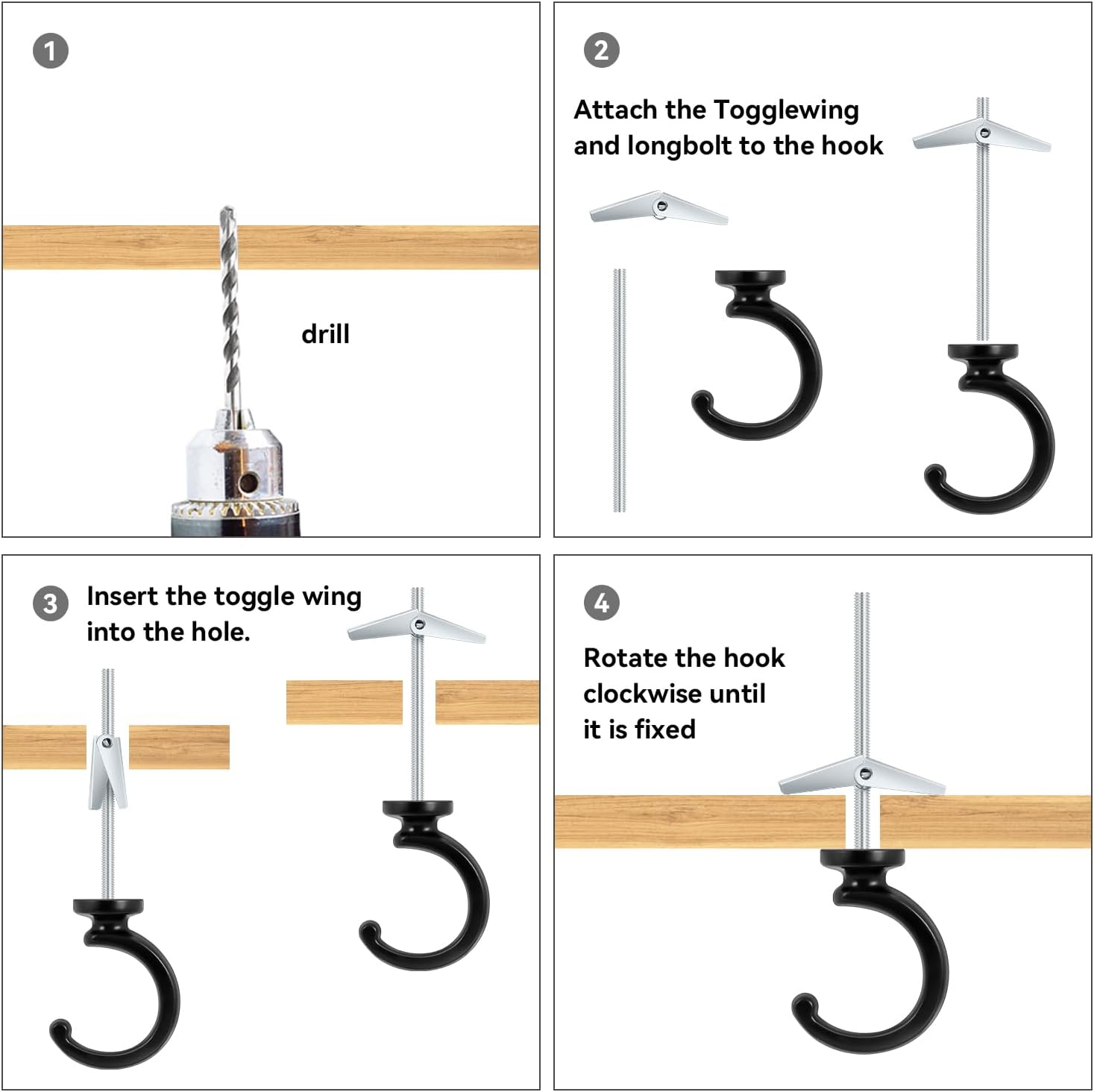 Yuntop 2PCS Ceiling Hooks for Hanging Plants and Decorations