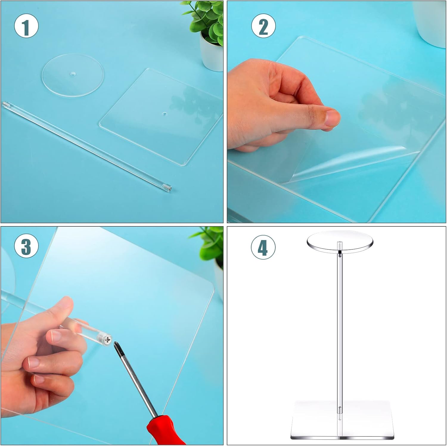 Chunful 4 Piece Acrylic Hat Stand Display Rack