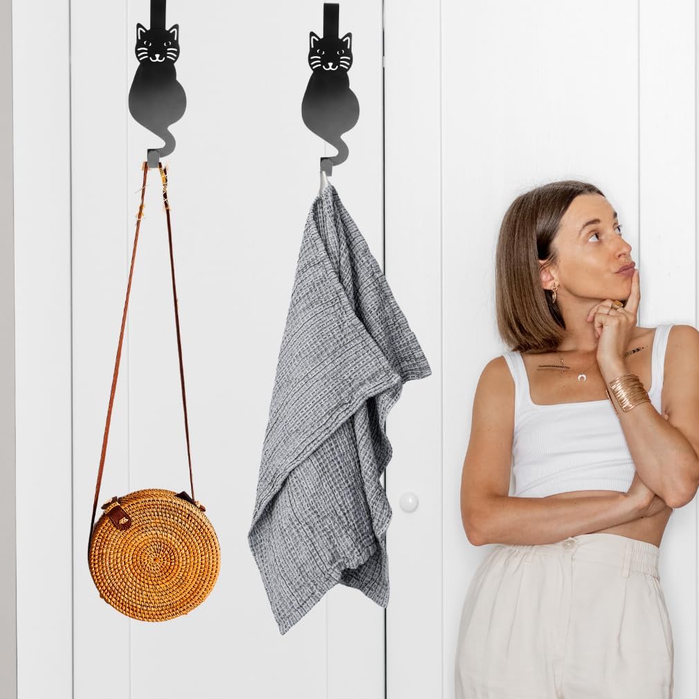 Evelots Over The Door Cat Hooks 2 Pack