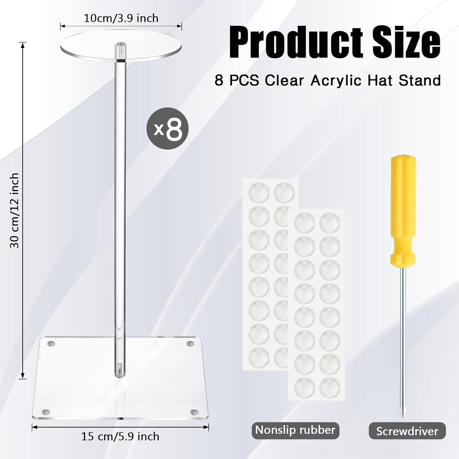 Leinuosen 8 Pcs 12 Hat Stand Display Rack for Hats Wigs and Masks