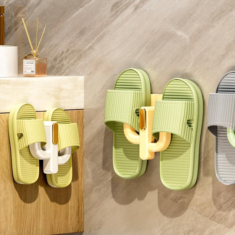4 Pack Wall Mounted Shoe Rack - White Green Hanging Organizer